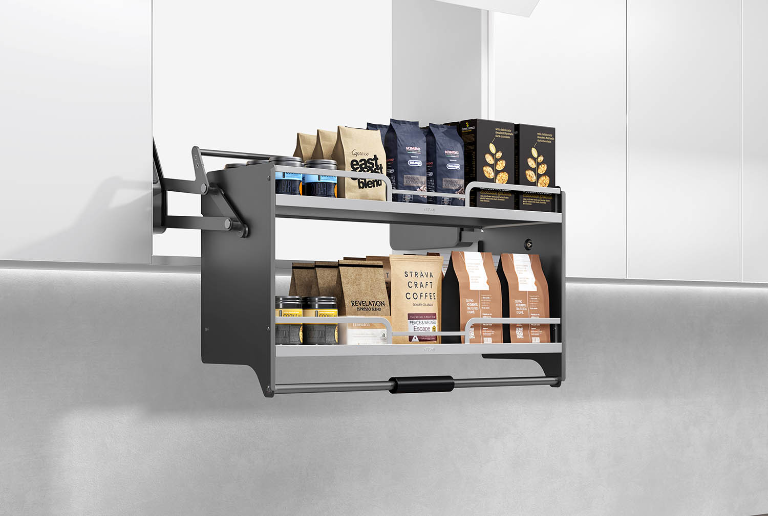 kitchen matt grey tall pantry unit