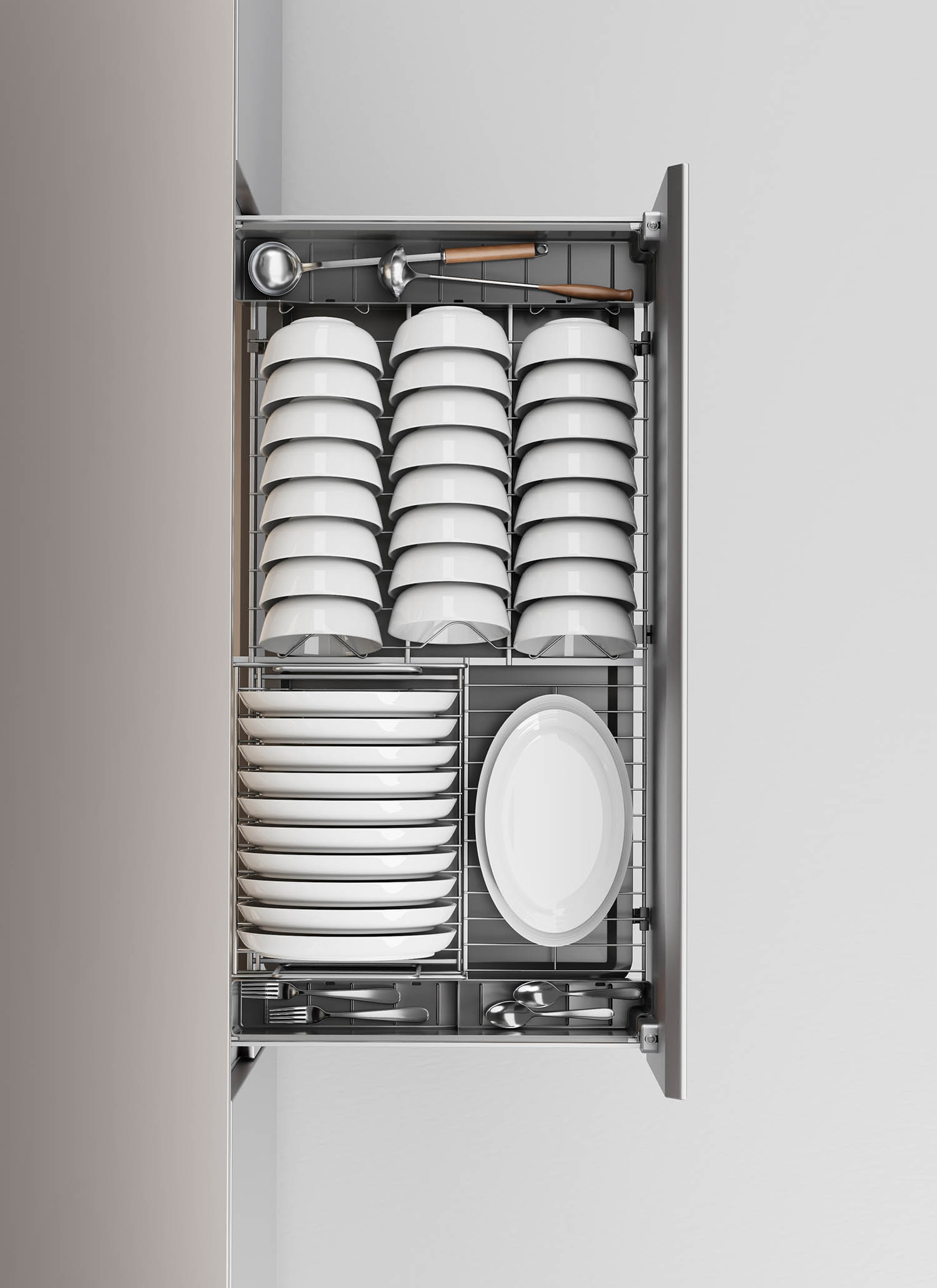 kitchen matt grey tall pantry unit