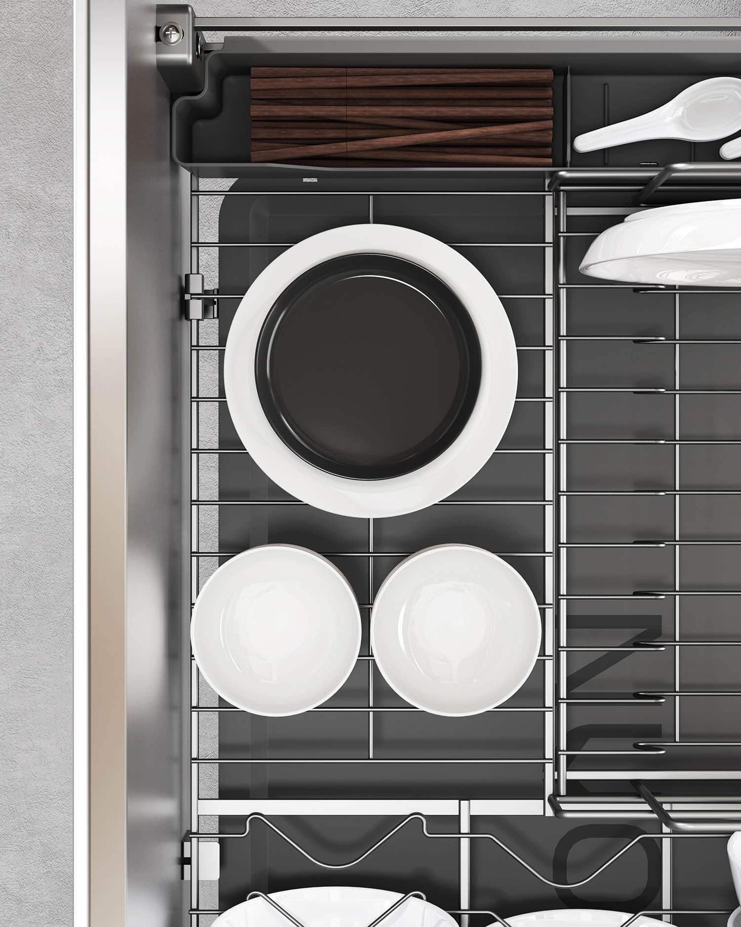 kitchen matt grey tall pantry unit
