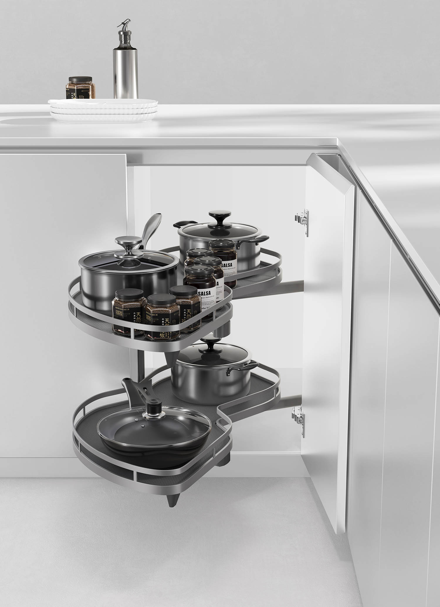 kitchen matt grey tall pantry unit