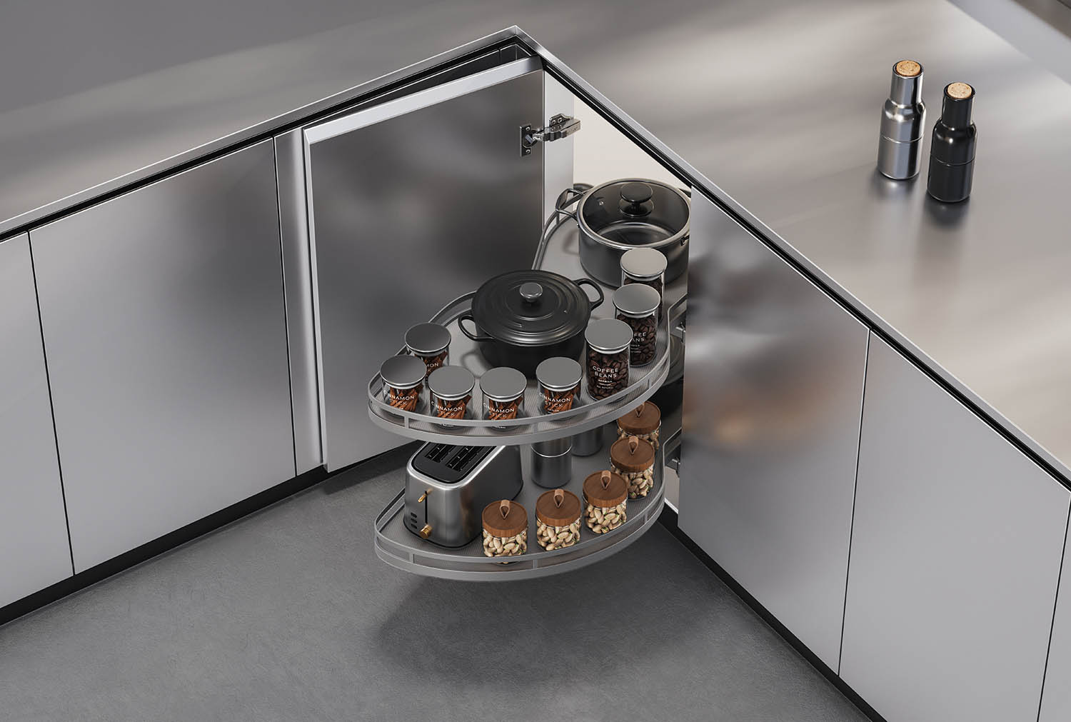 kitchen matt grey tall pantry unit