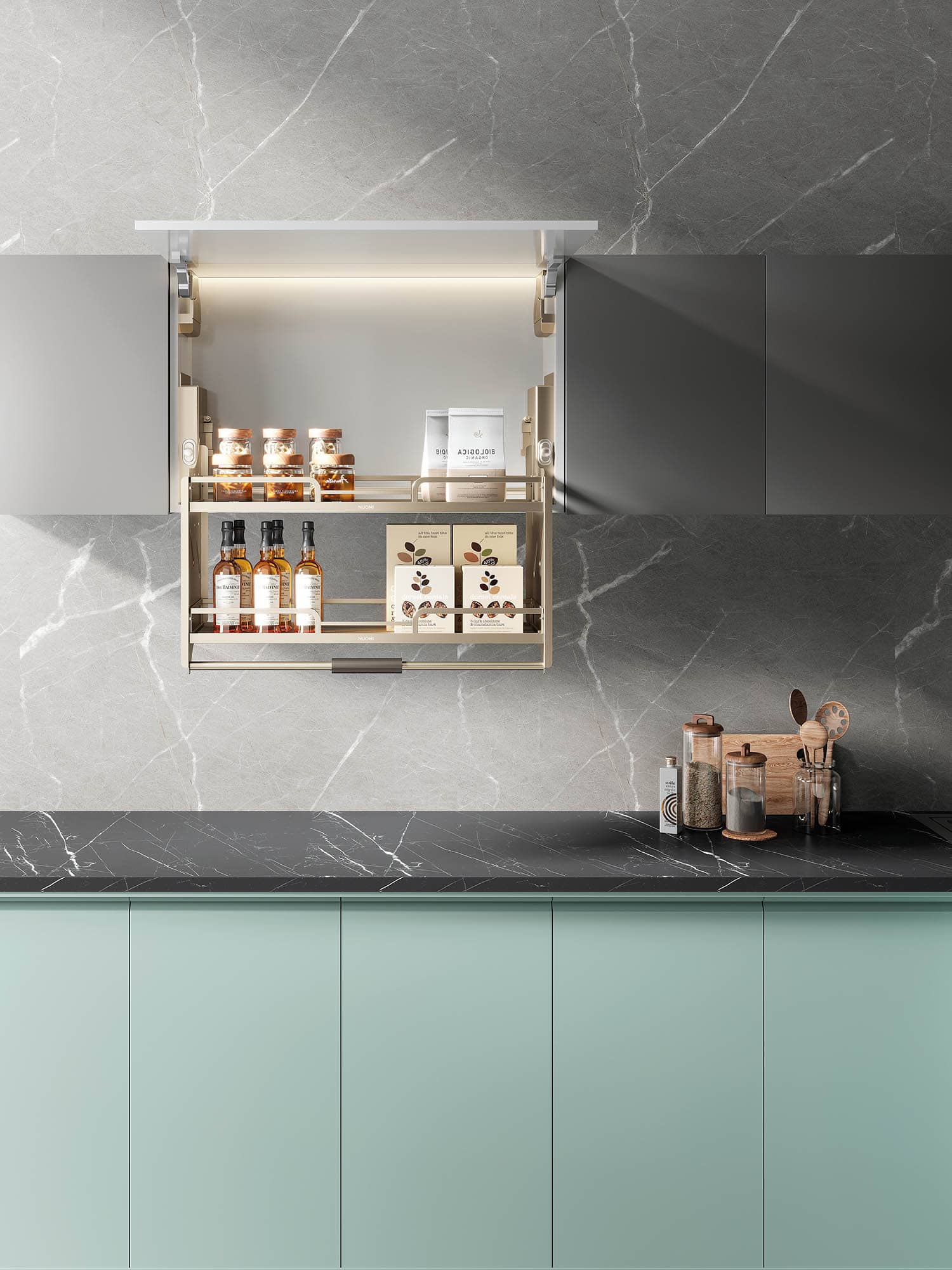 kitchen matt grey tall pantry unit