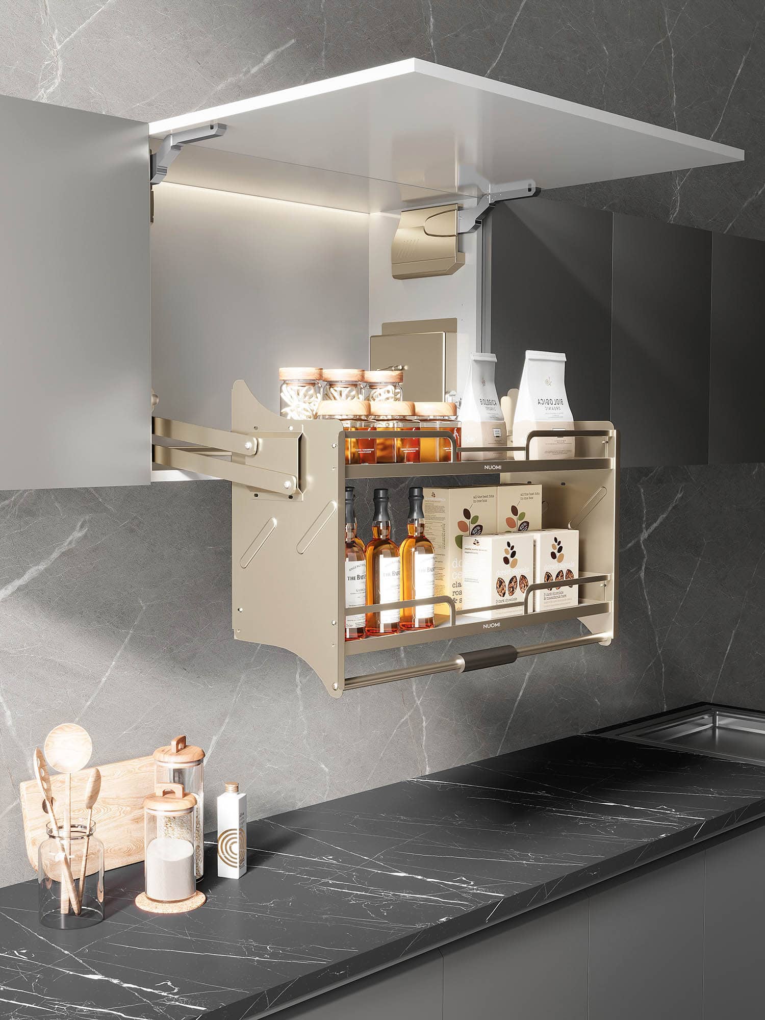 kitchen matt grey tall pantry unit