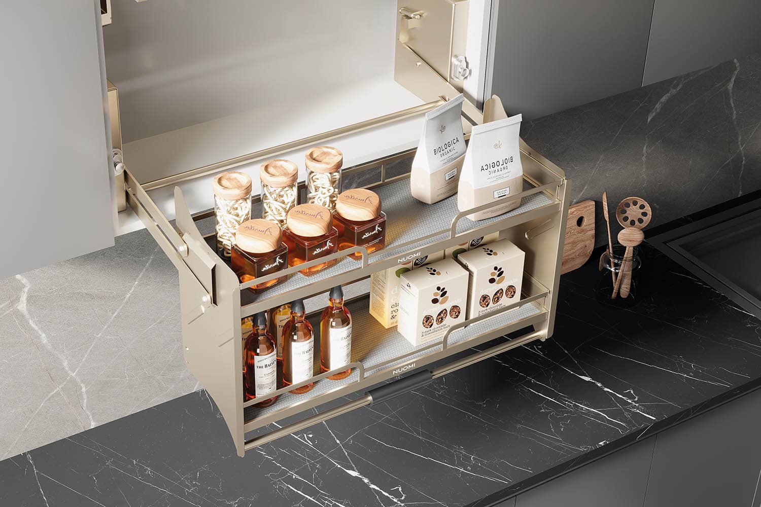 kitchen matt grey tall pantry unit