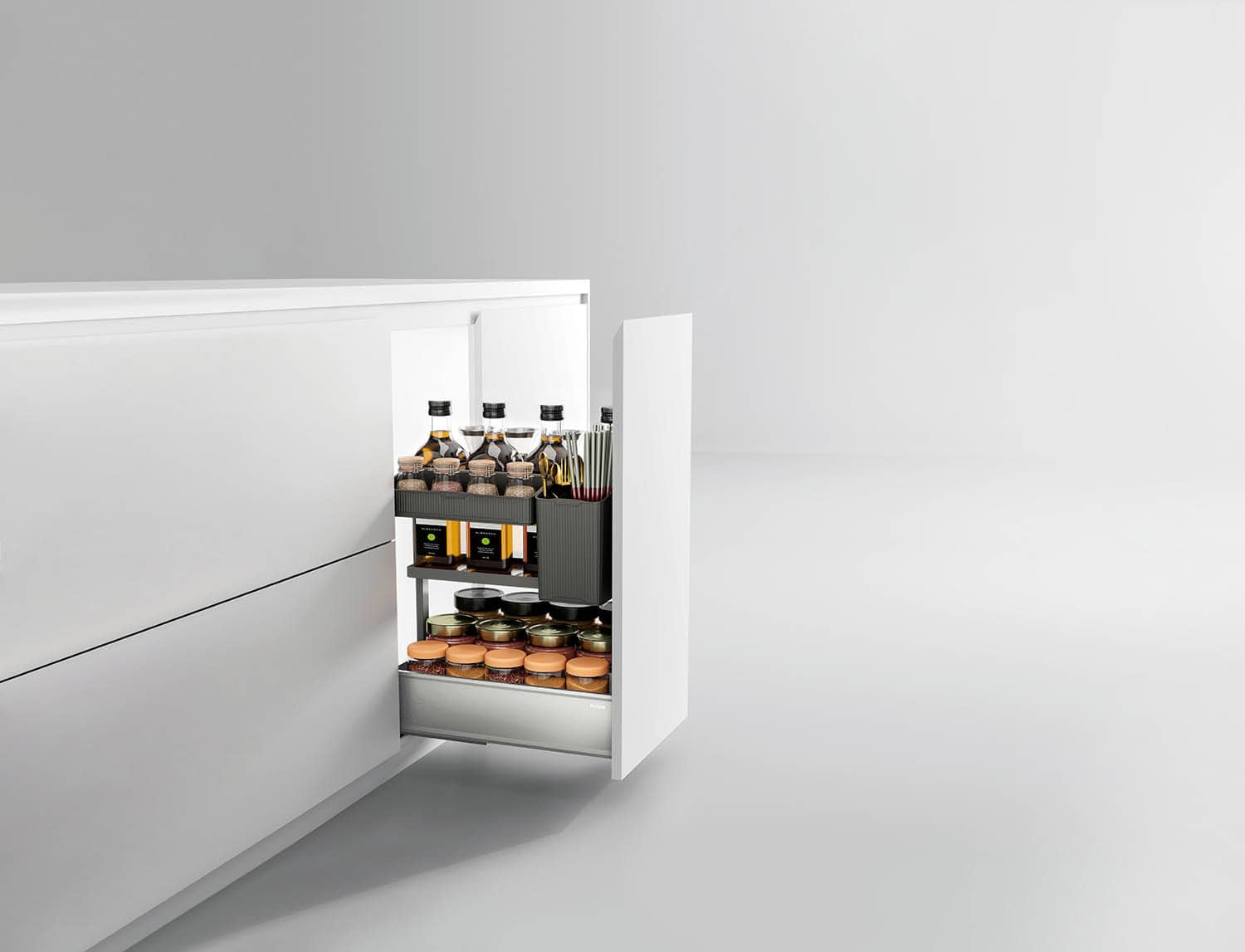 kitchen matt grey tall pantry unit