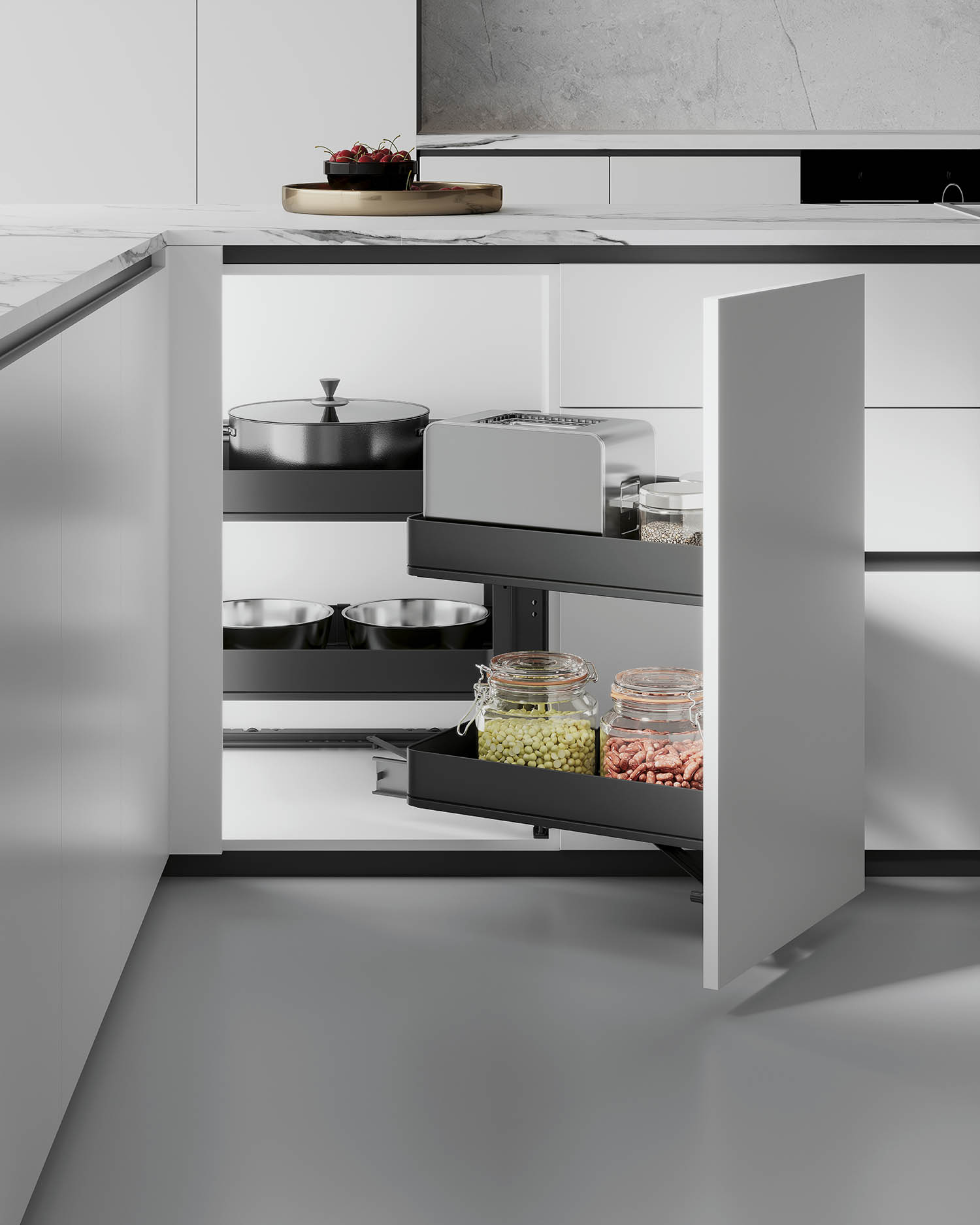 kitchen matt grey tall pantry unit
