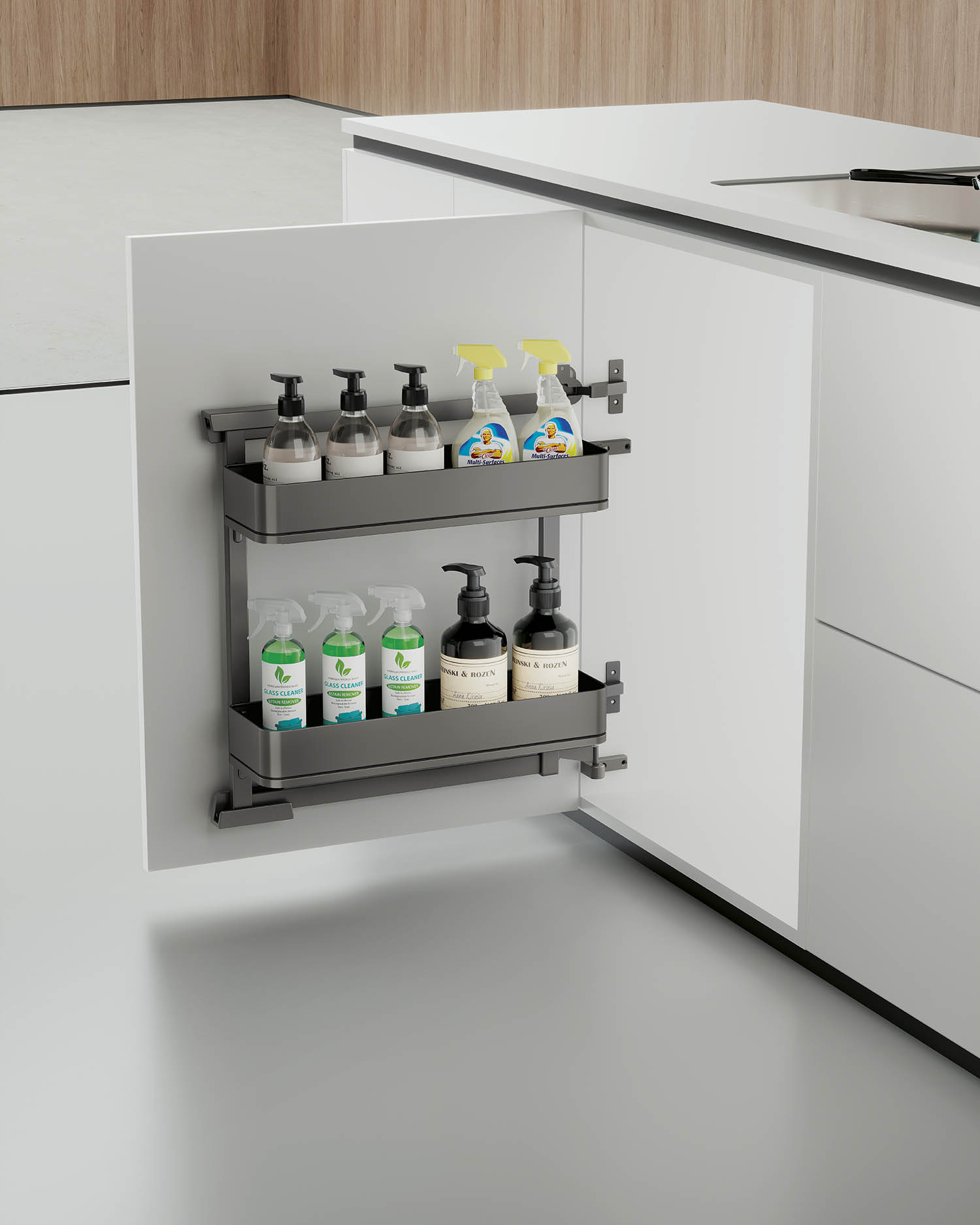kitchen matt grey tall pantry unit