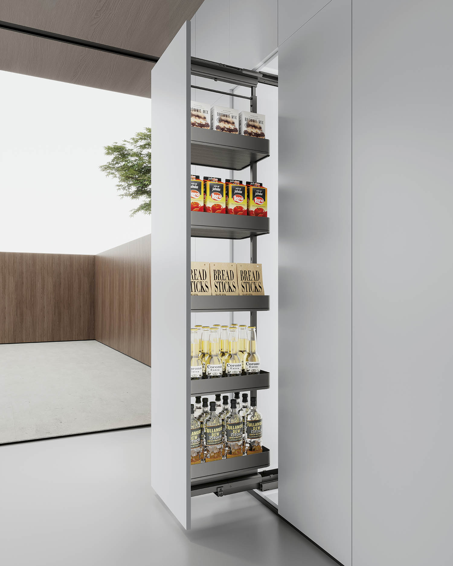 kitchen matt grey tall pantry unit