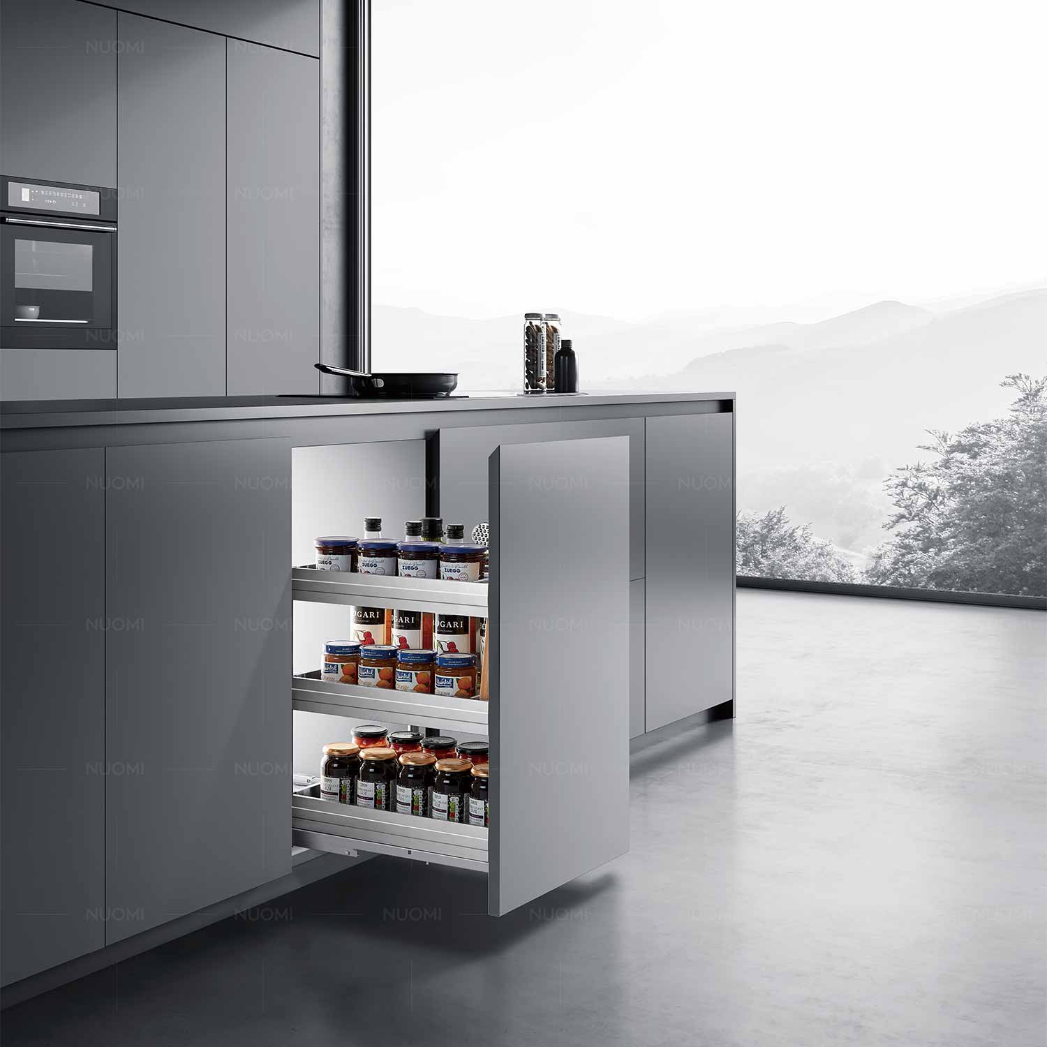 kitchen matt grey tall pantry unit
