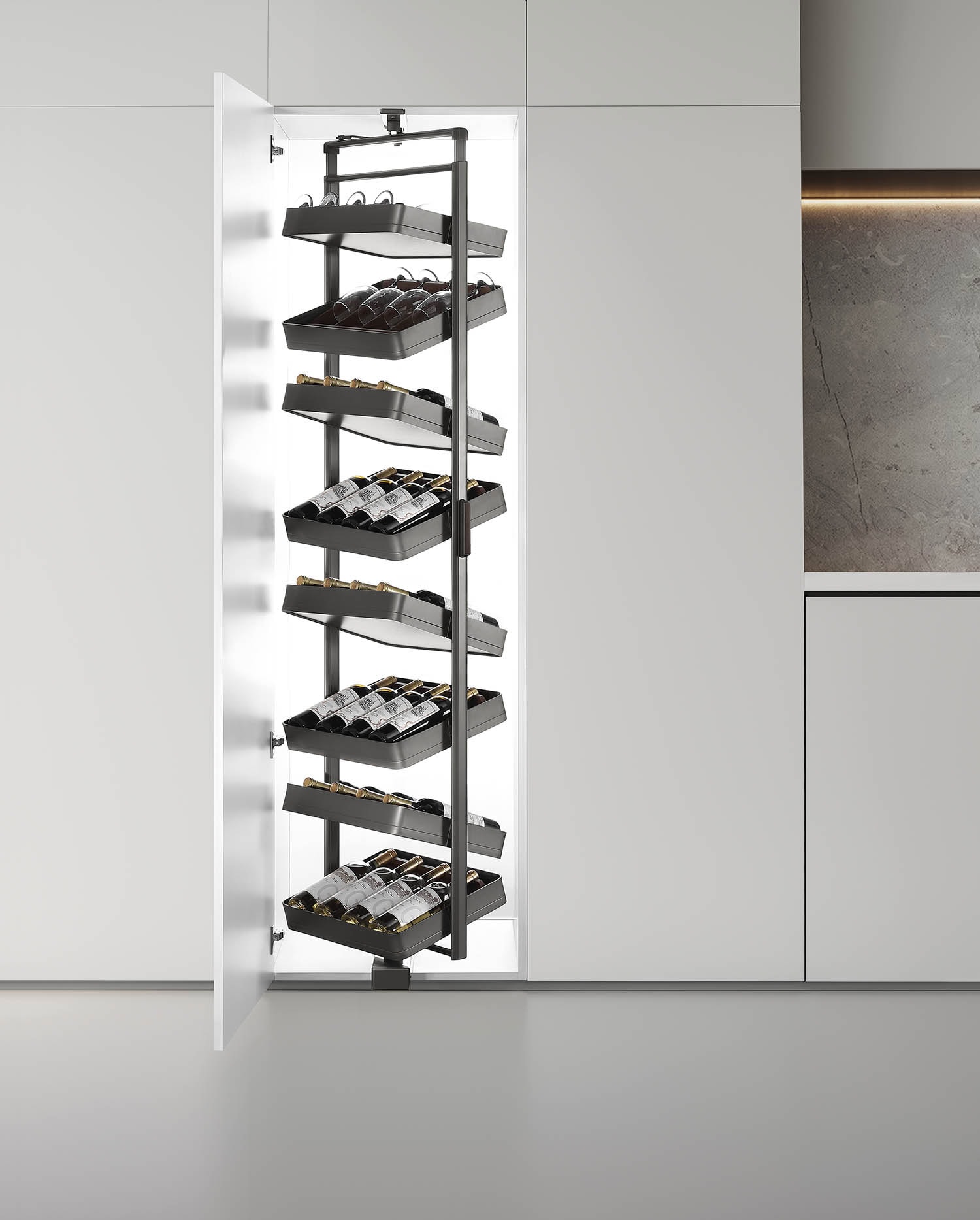 kitchen matt grey tall pantry unit
