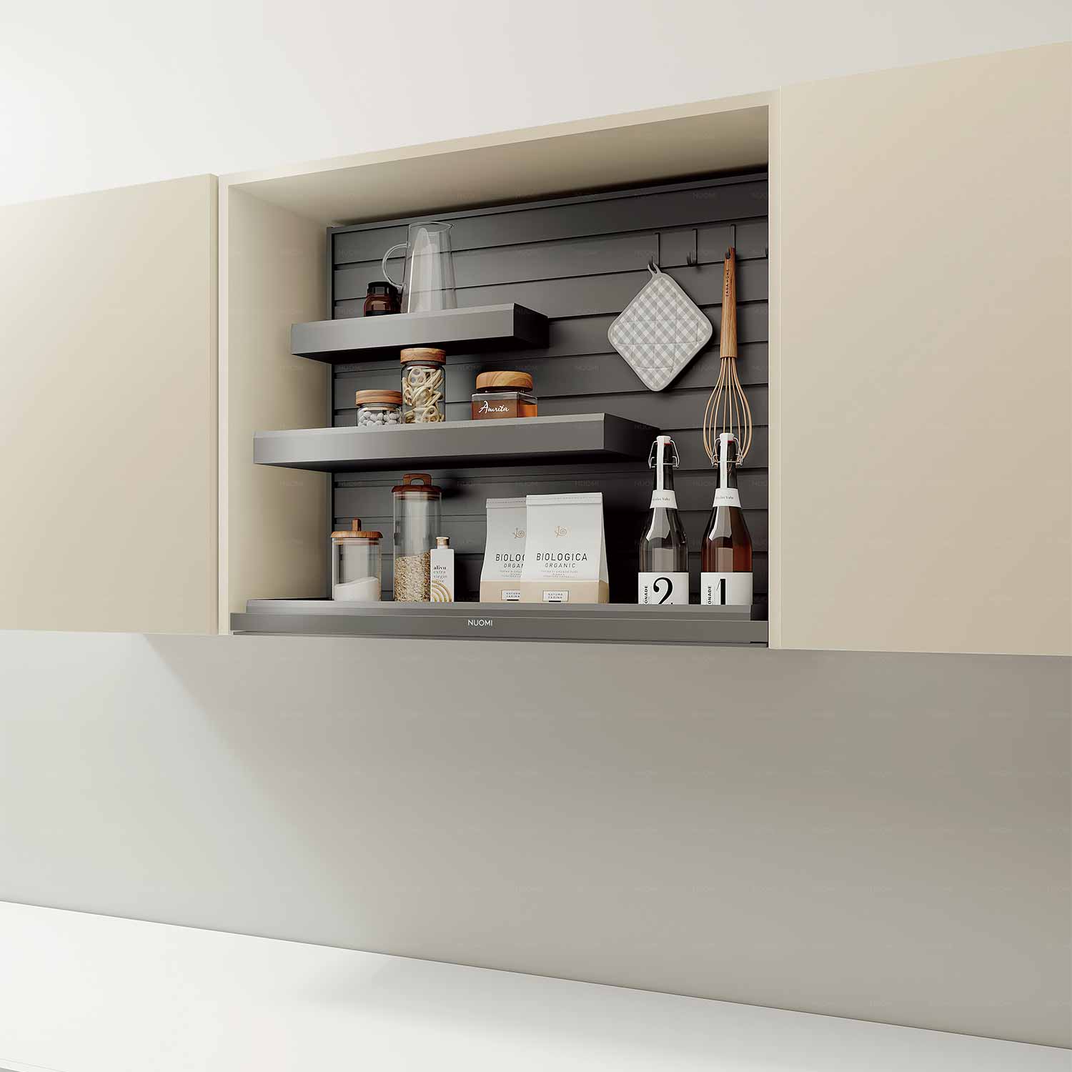 kitchen matt grey tall pantry unit