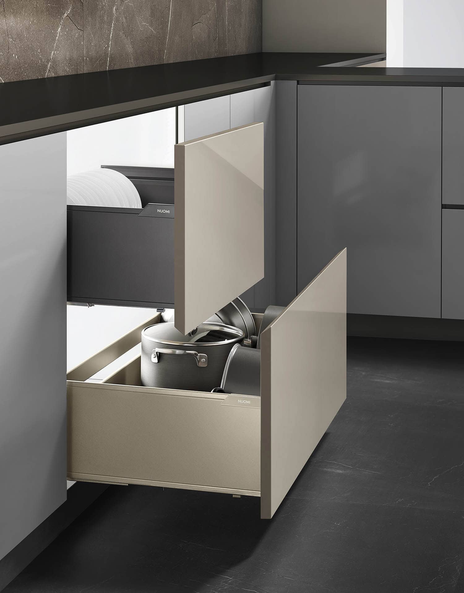 kitchen matt grey tall pantry unit