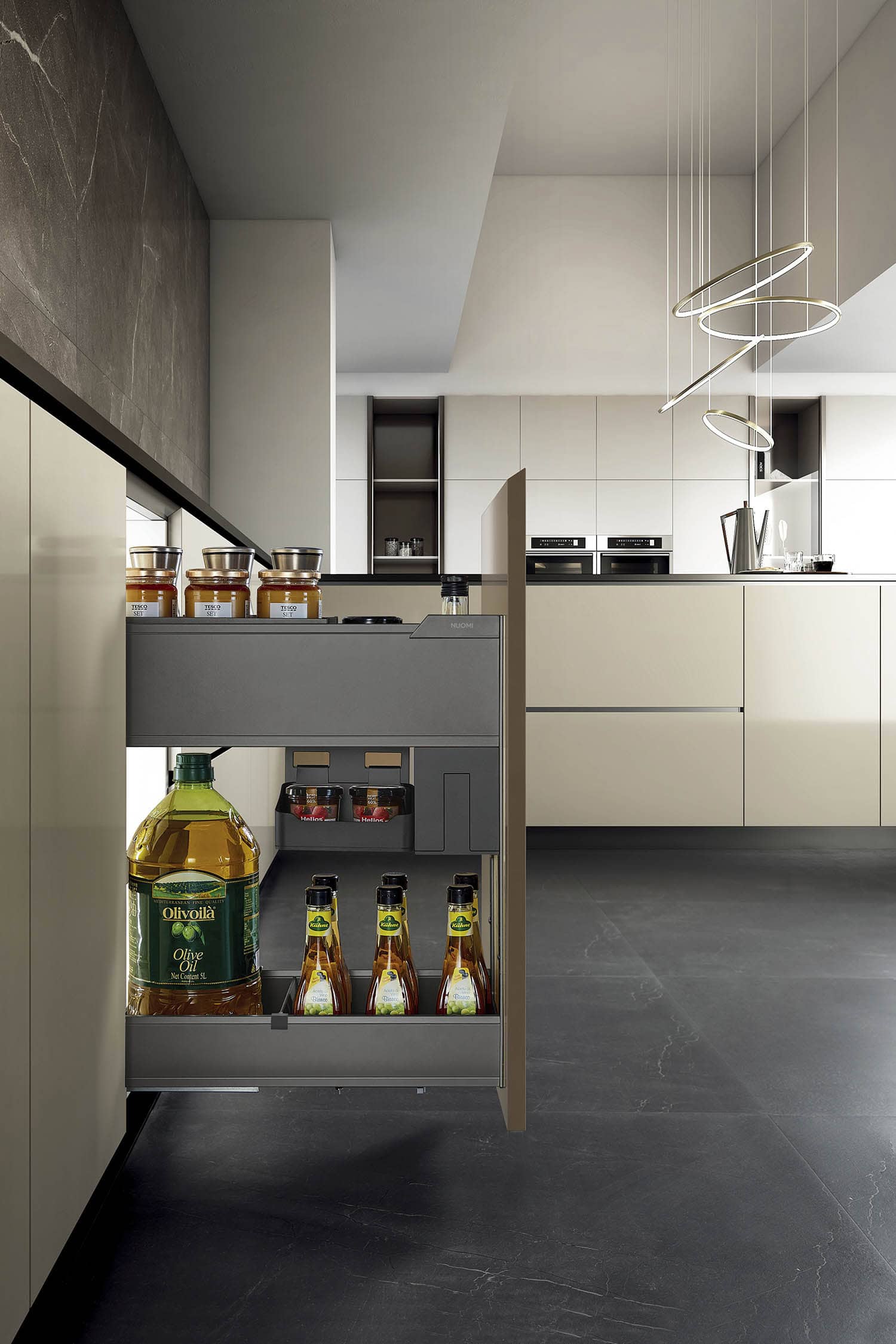 kitchen matt grey tall pantry unit