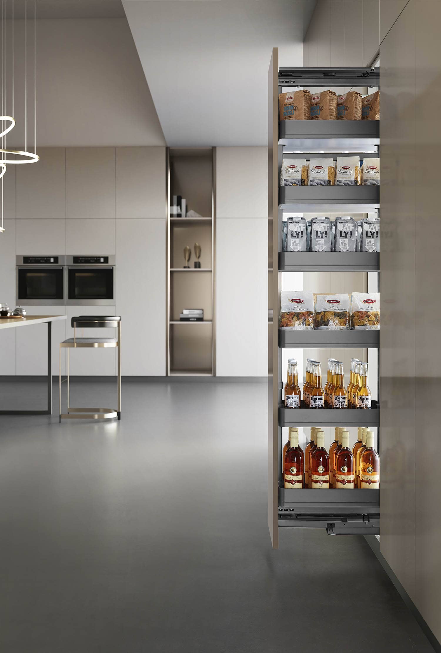 kitchen matt grey tall pantry unit