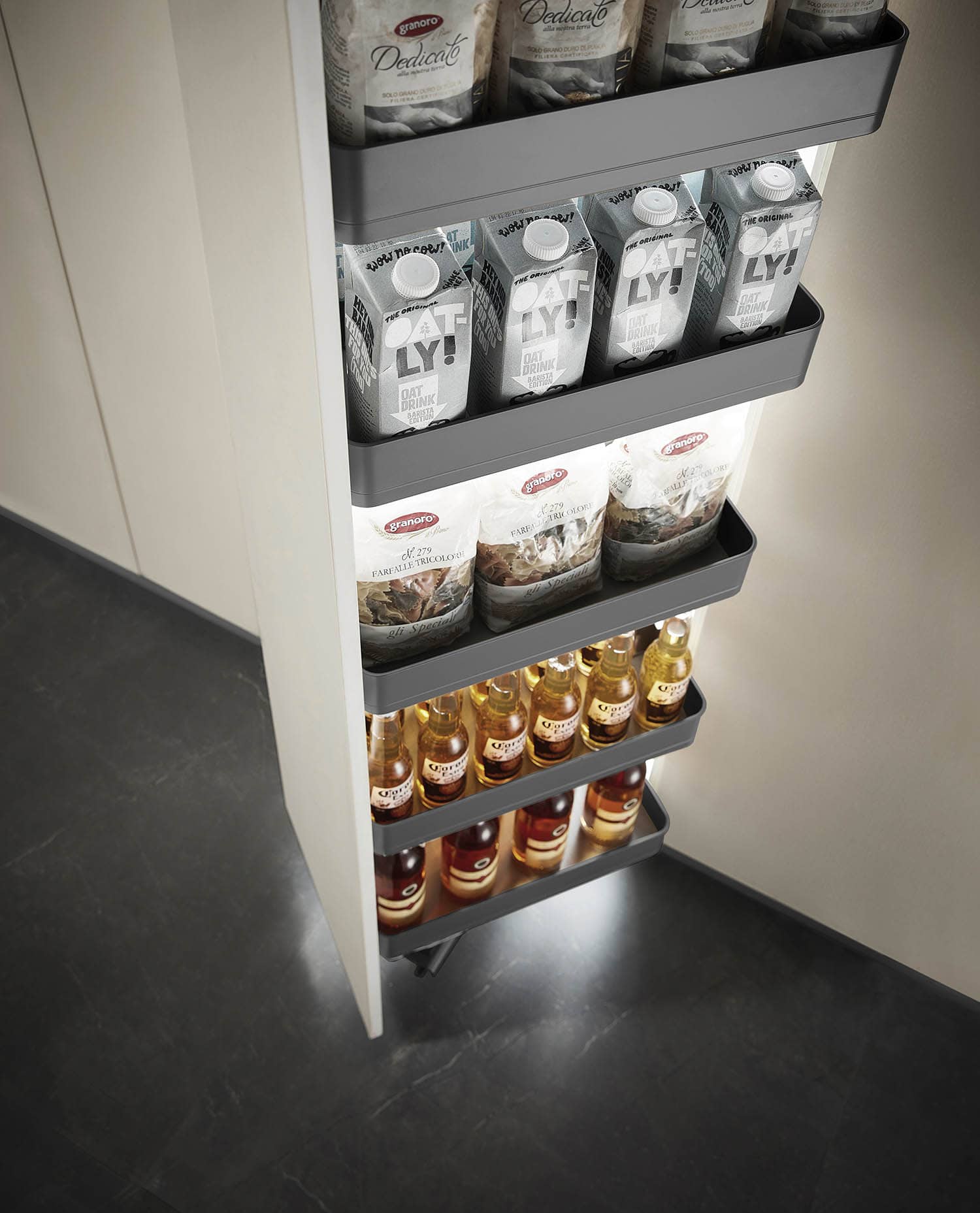 kitchen matt grey tall pantry unit