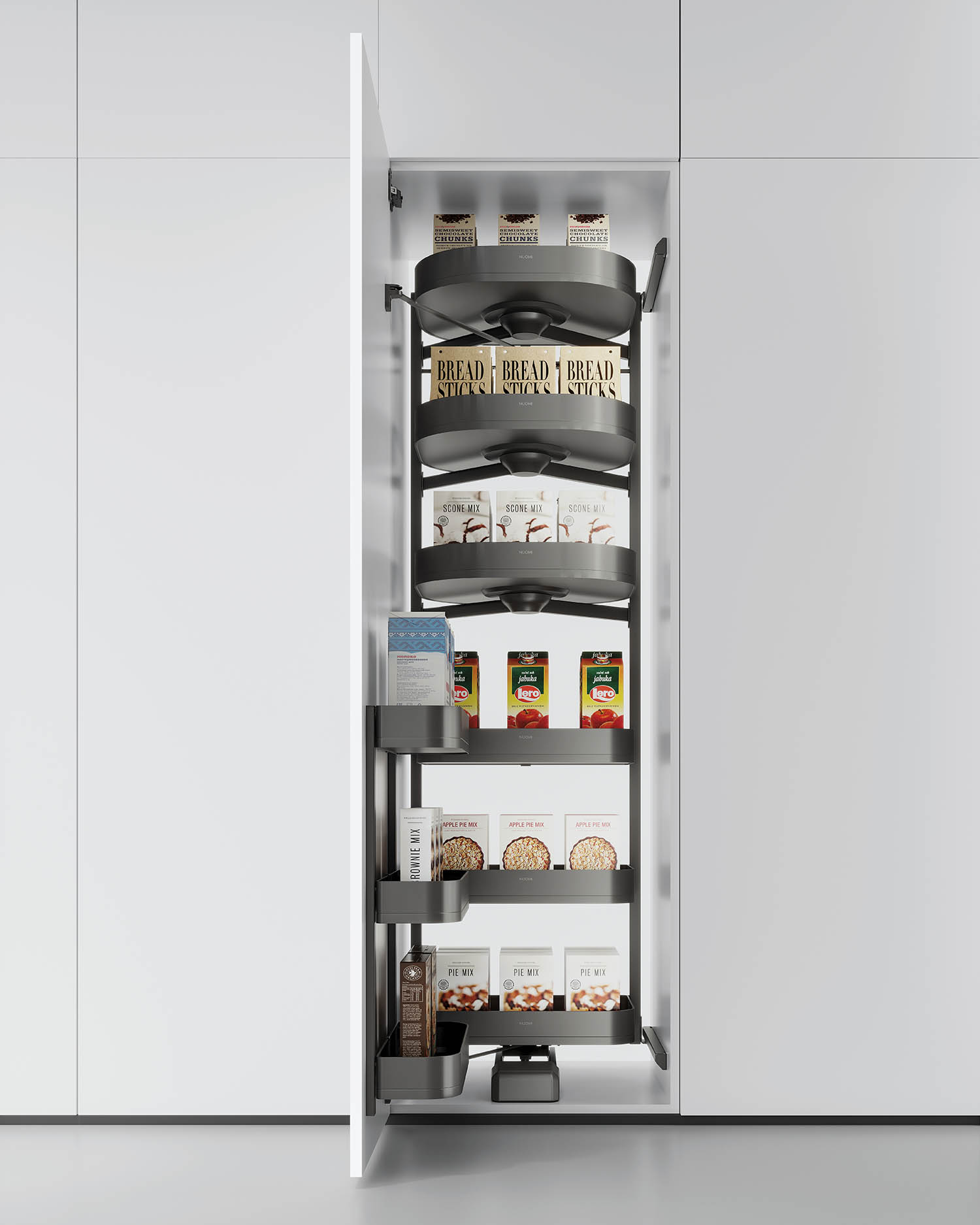 kitchen matt grey tall pantry unit